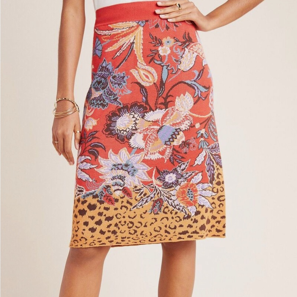 ISO Anthropologie Maeve knit multipattern skirt in LARGE, EUC or NWT